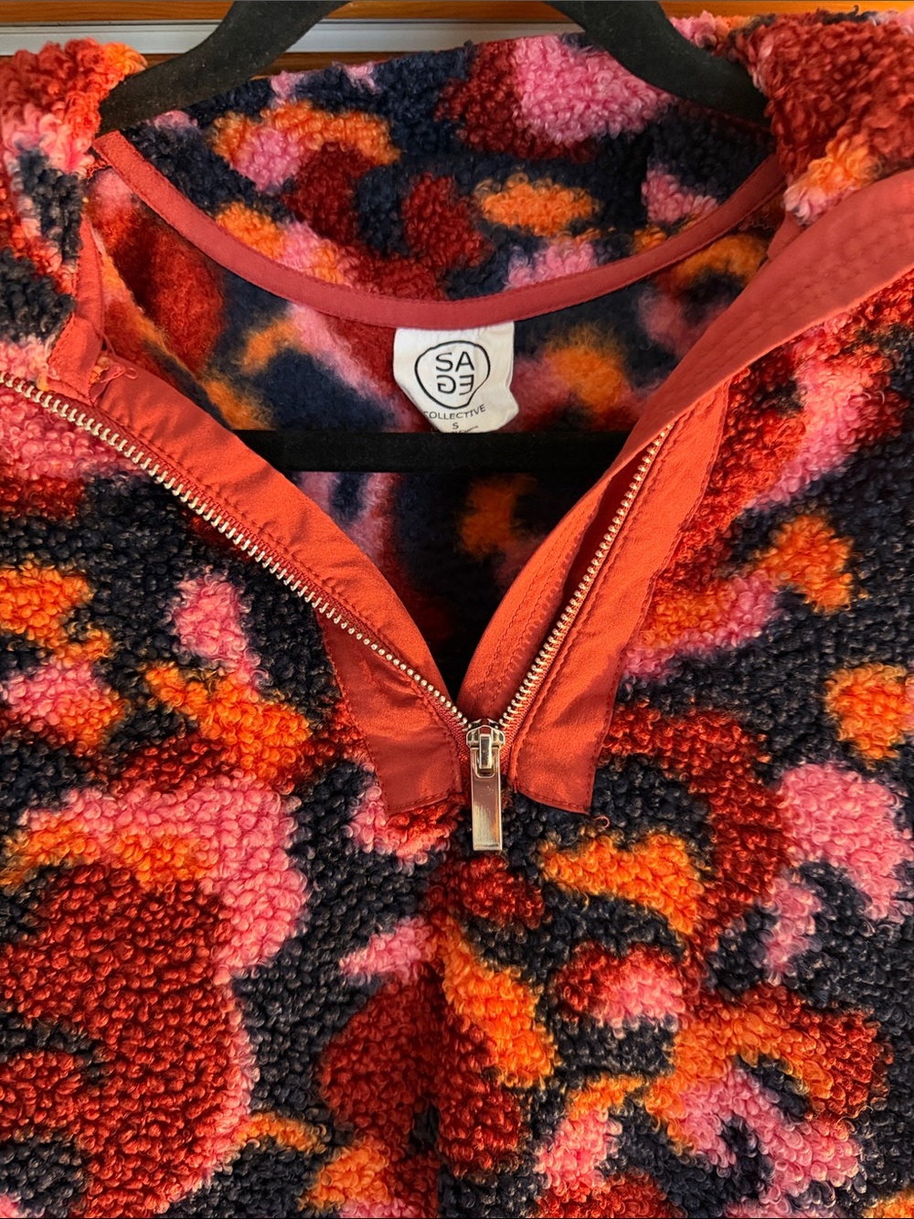 Women's Sherpa Pullover Jacket - Multi Floral Print